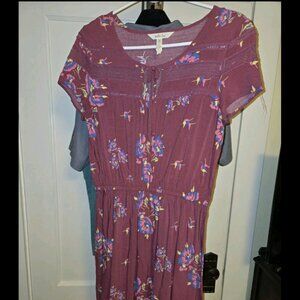 Matilda Jane Art Class Pink Floral Dress Size M